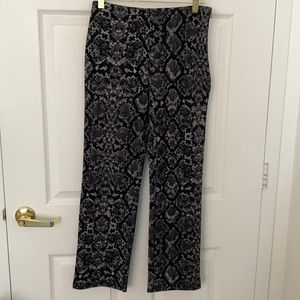 Leith high-waisted snakeskin print pants.